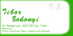 tibor bokonyi business card